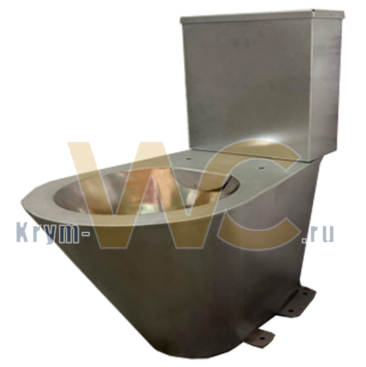 Унитаз из нержавеющей стали, напольный с баком