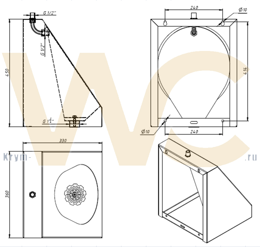 Писсуар из нержавеющей стали, ЭКОНОМ