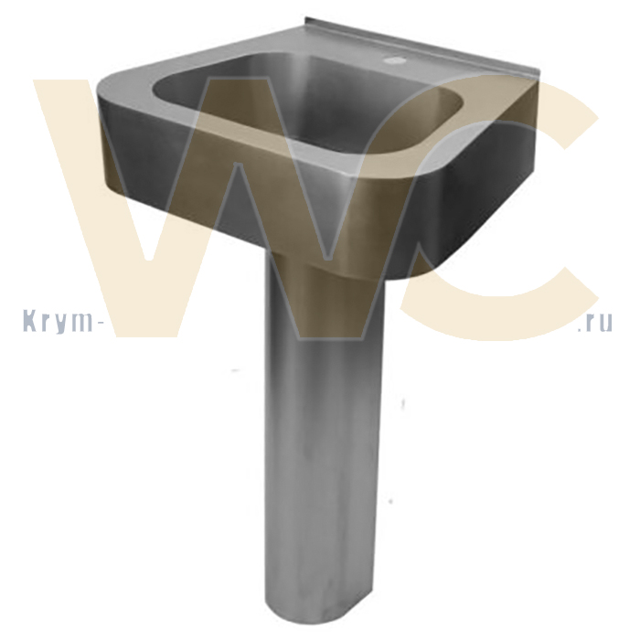 Раковина с пьедесталом из нержавеющей стали
